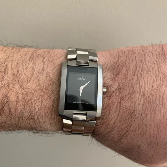 Movado Men's Eliro Rectangle Black Dial Stainless Steel Bracelet Watch 0… - Picture 10 of 10